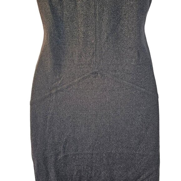 Zac Posen for Target Off Shoulder Black Knit Dress Gold Metallic Deep V Neck M - Picture 8 of 8